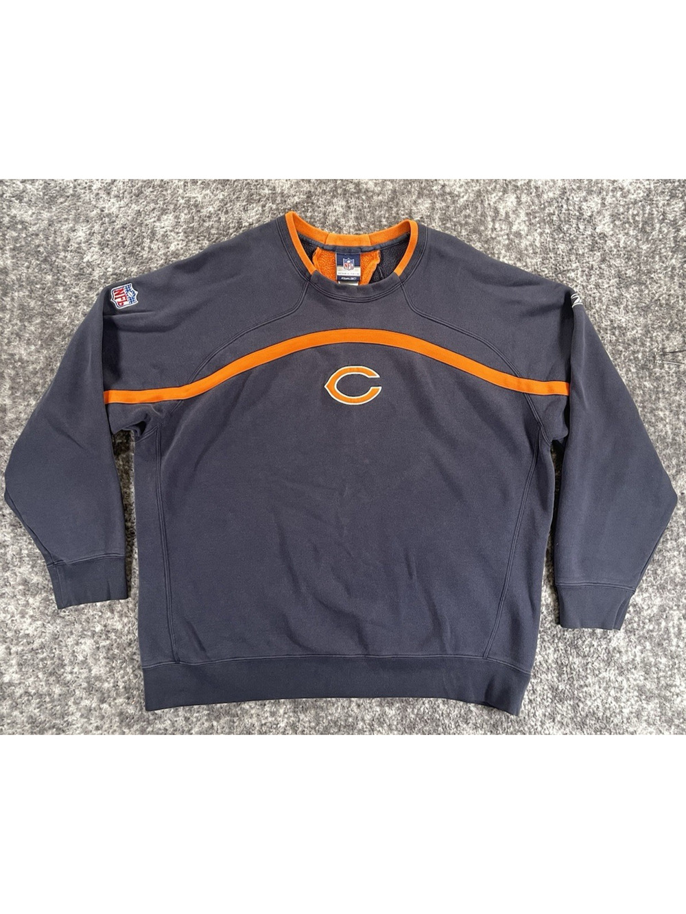 Vintage Y2K Chicago Bears Mens 2XL Sweatshirt Blue Orange Football NFL Sideline